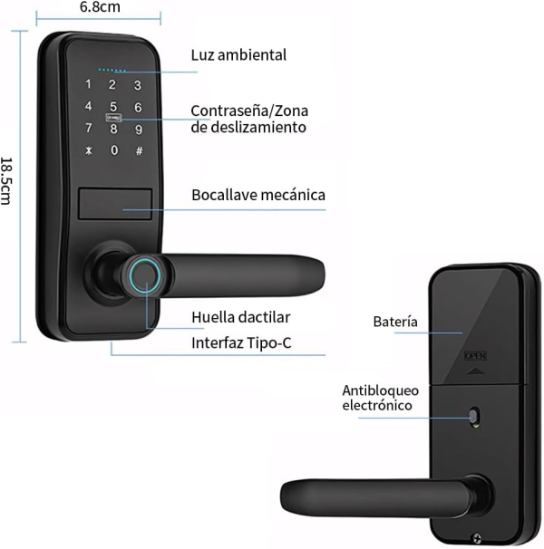 cerradura digital detalles Cerradura Inteligente Multimodal